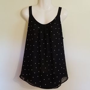 Lane Bryant Black Cami/Tank, White Polka Dots, 16